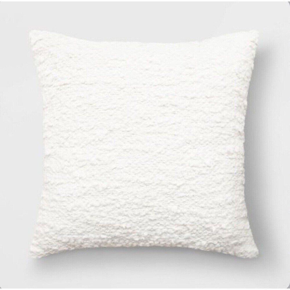 Woven Cotton Textured Square Throw Pillow Ivory - Threshold - New